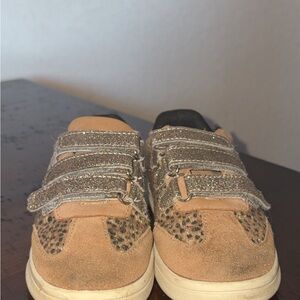 Stylish Tan and Glitter Kids Shoes